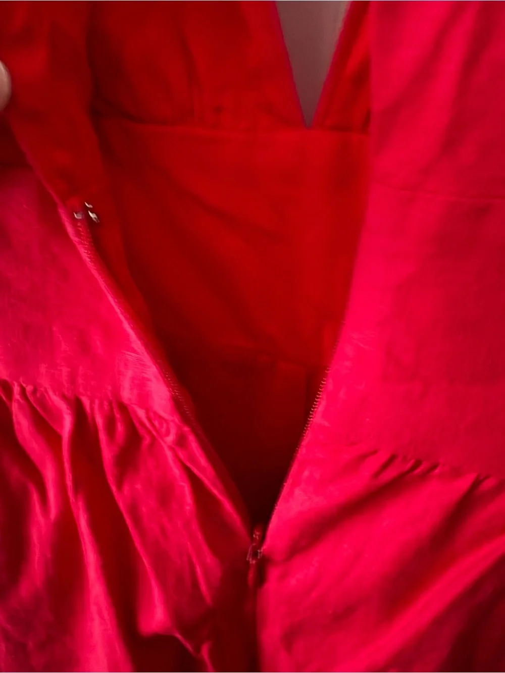 MAJORELLE Red Deep-V Tie-Waist Jumpsuit
